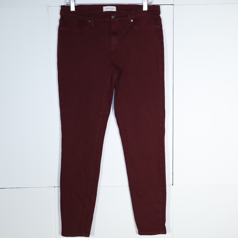 Lila Ryan Womens Maroon Pants Mid Rise Tapered Pants Size 30